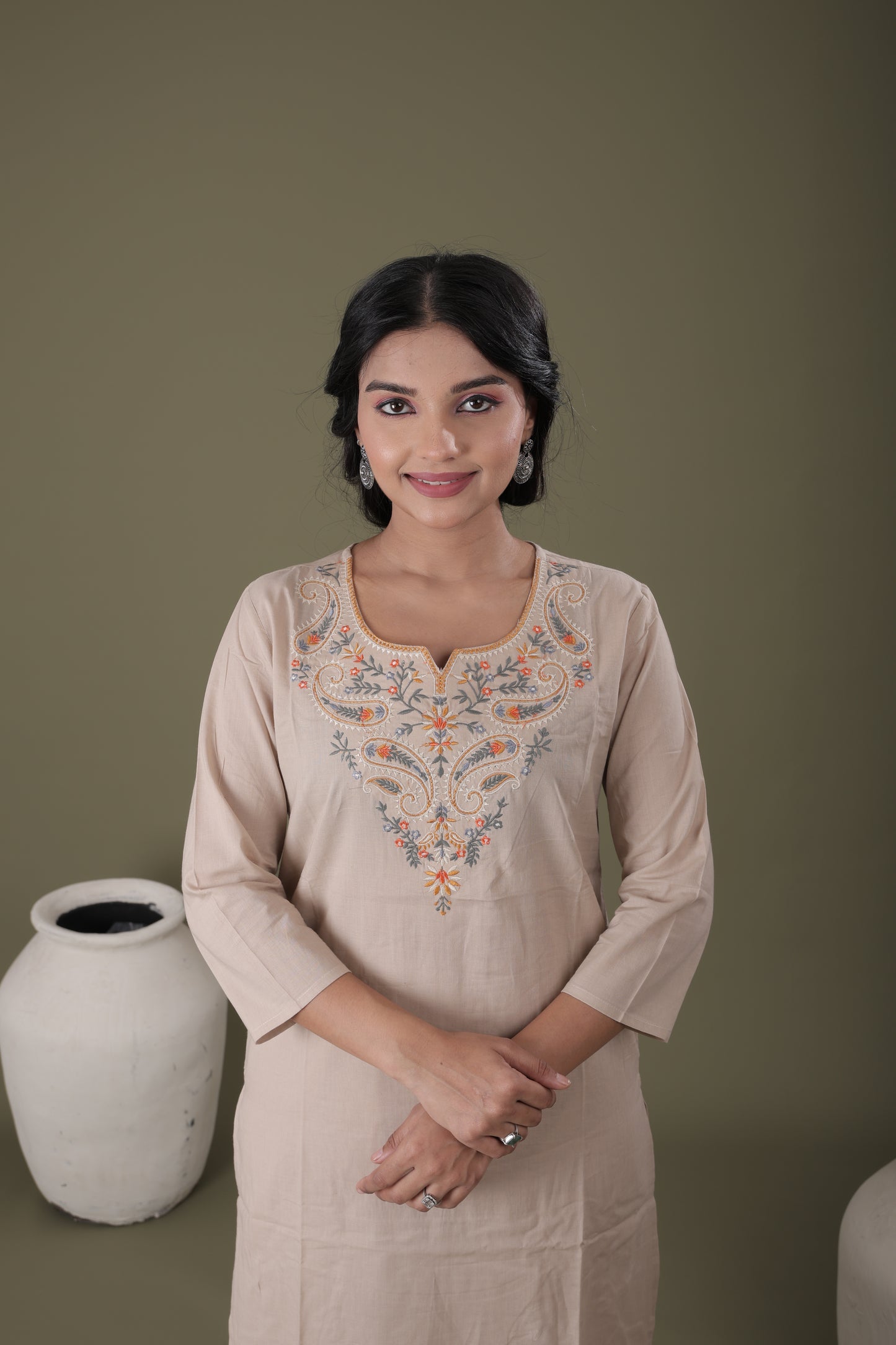 Designer Cotton Kurti Set for Women | Mal Cotton Kurti, Pant & Digital Dupatta