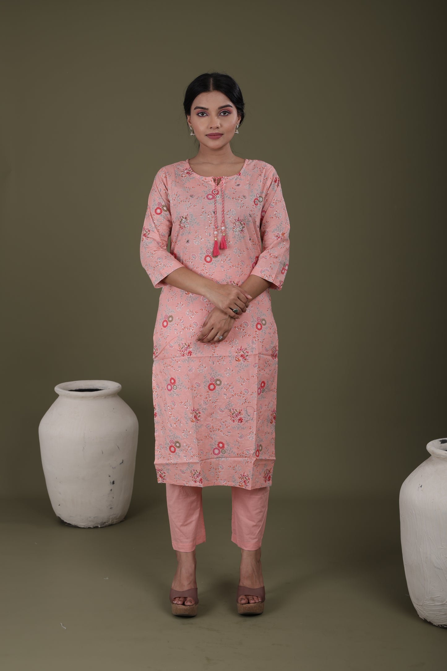 Ethnic Wear Kurti Set | Pure Cotton Kurti, Pant & Digital Print Dupatta