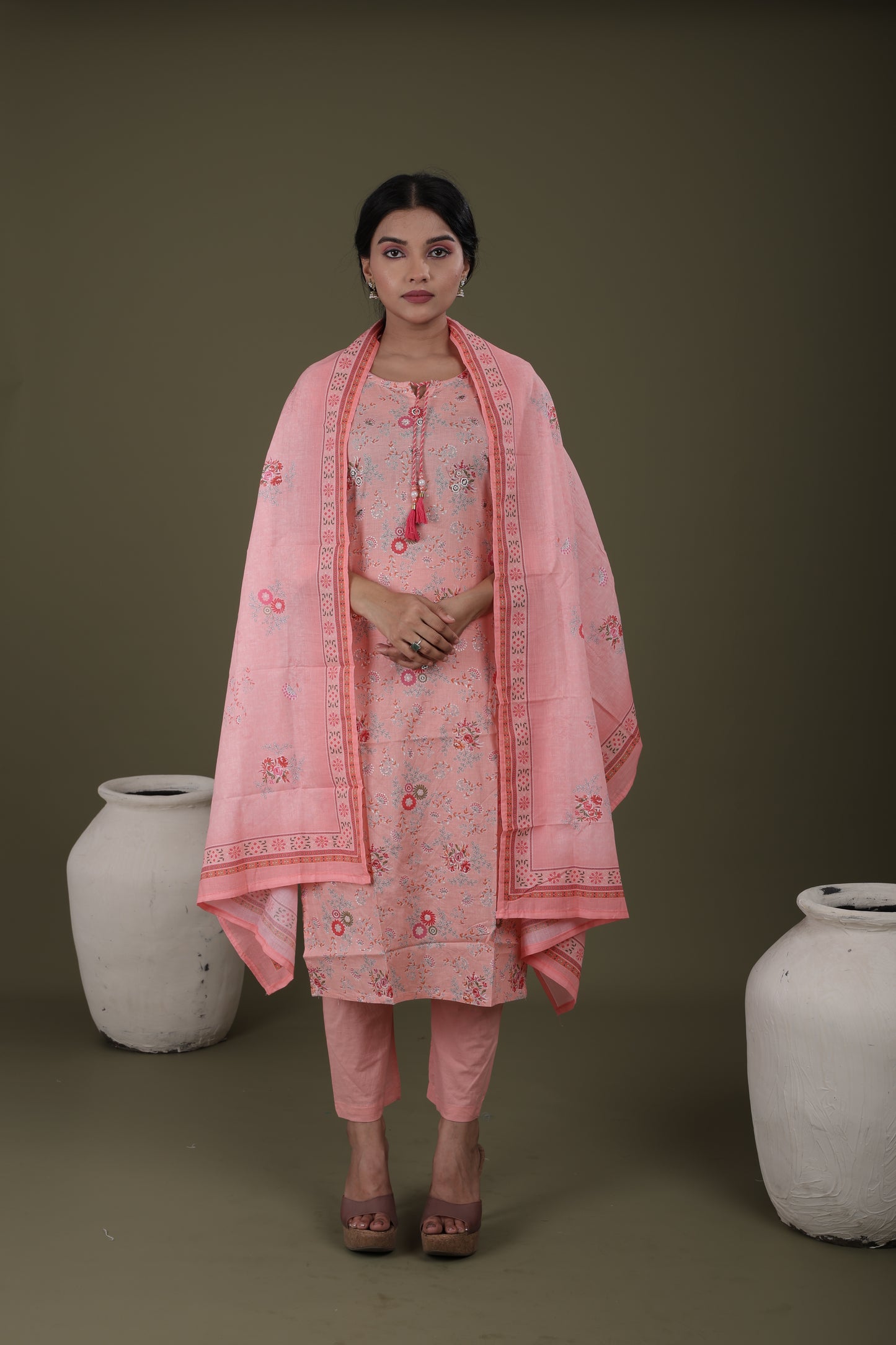 Ethnic Wear Kurti Set | Pure Cotton Kurti, Pant & Digital Print Dupatta